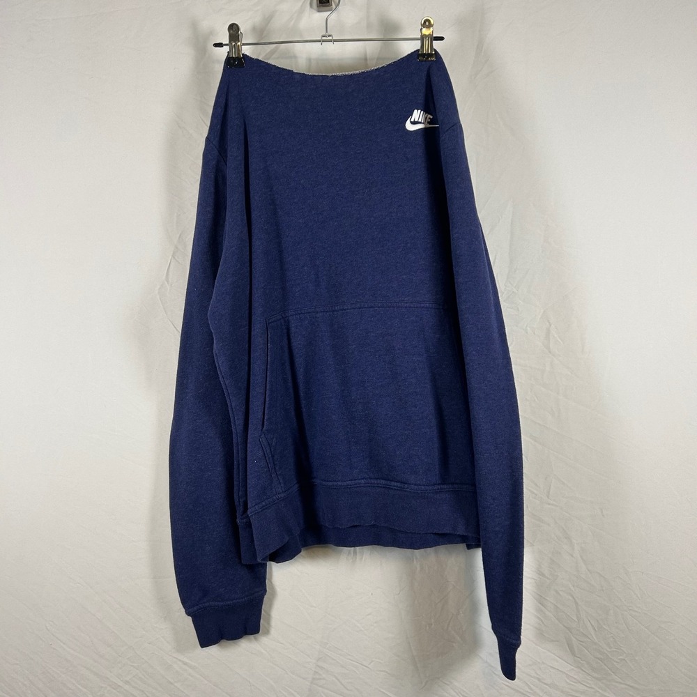 Nike Navy Blue Off the Shoulder Custom Fleece Sweatshirt Pullover Womens XL